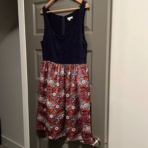 Weston Fit & Flare Lace Floral Dress • Anthropologie • Size 14